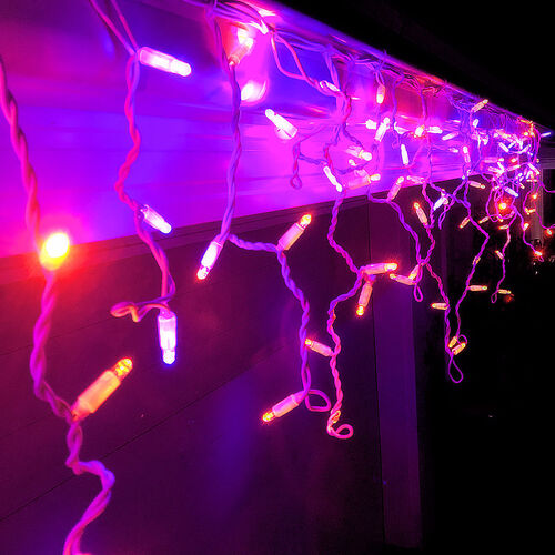 Icicle Lights PURPLE/ORANGE 4.8m Extendable