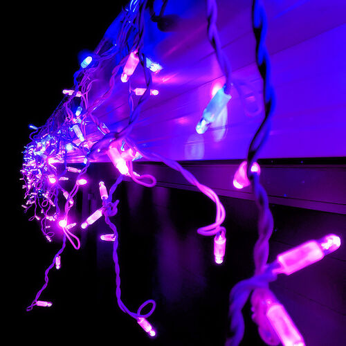 NEW Icicle Lights BLUE/PINK 4.8m