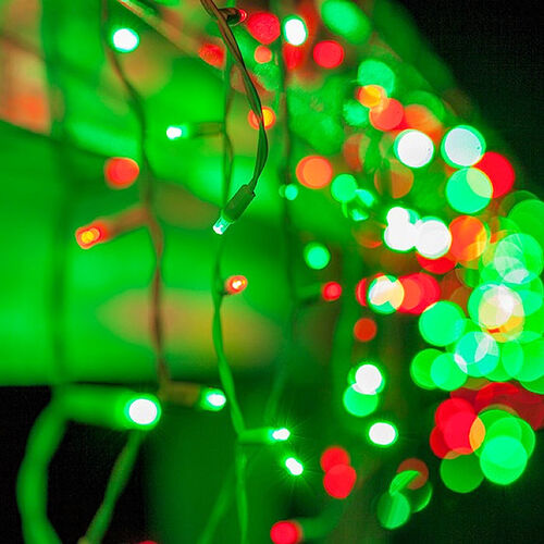 NEW Icicle Lights GREEN/RED 4.8m