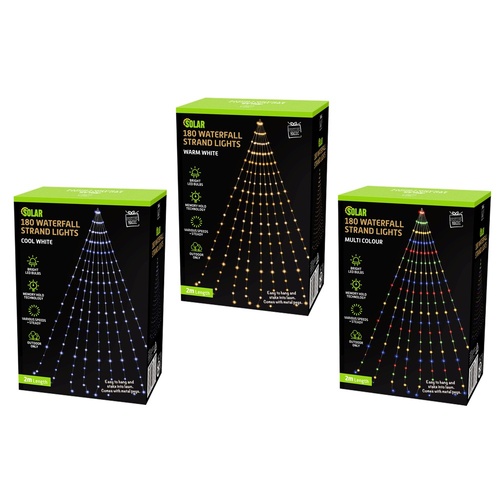Solar LED Strand Sail Lights 2 Assorted 200cm
