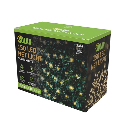 Solar Warm White Net Lights 2.5m