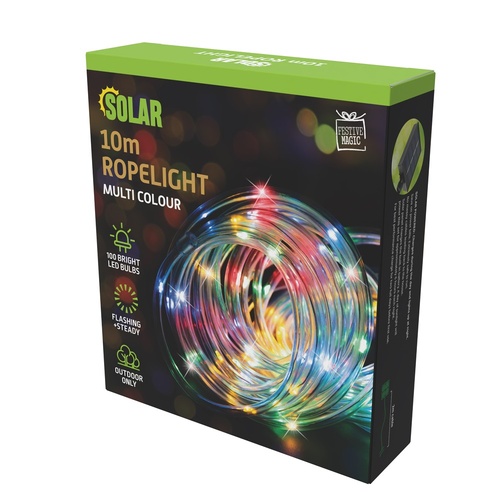 Solar Multicolour Ropelight 10m
