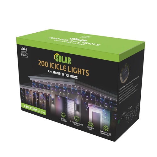 Solar Icicle Lights 200 Enchanted