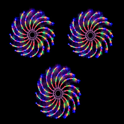 LED Spinner Lights Multicolour SET of 3
