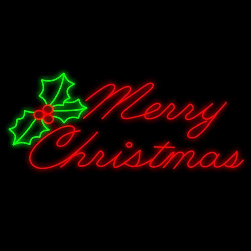 Merry Christmas & Holly Flashing 1.8m