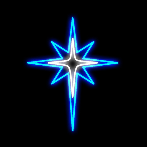 Blue Star Flashing Motif 110cm