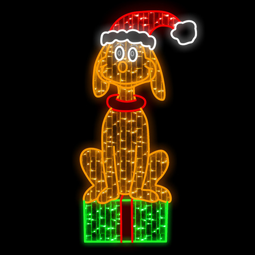 Dog Sitting on Present 130cm