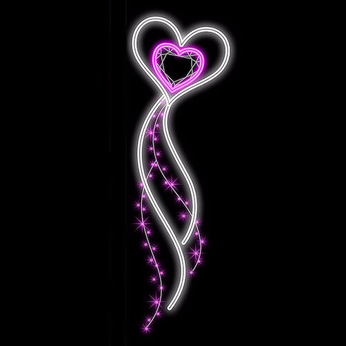 NEW Pink Heart Lamp Pole 200cm