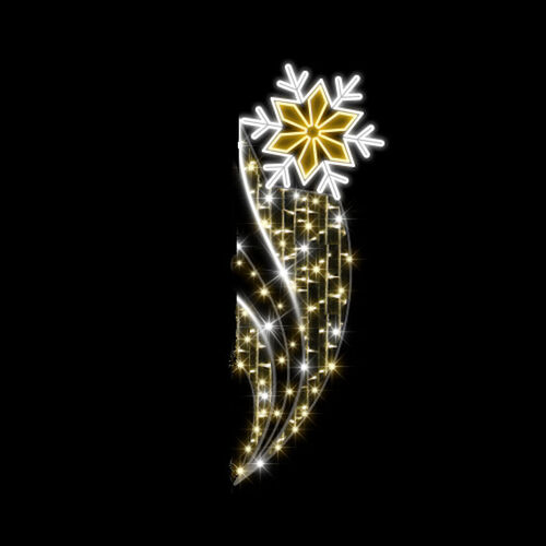 Lamp Pole Snowflake Gold 180cm