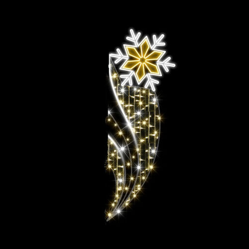 Lamp Pole Snowflake Gold 180cm
