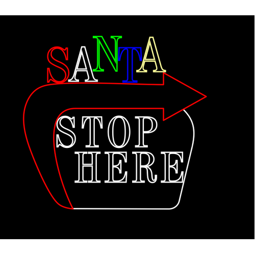 Santa Stop Here Sign 160cm
