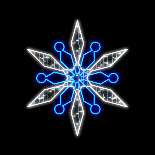 Neon Star Blue White 90cm