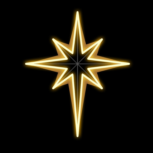 Warm White Star Flashing Motif 110cm