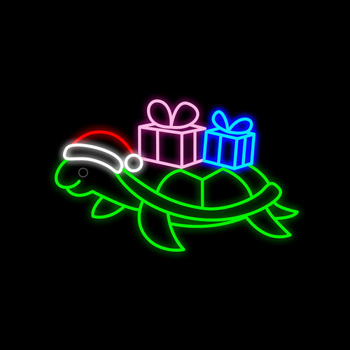 Christmas Turtle w. Presents Motif 105cm
