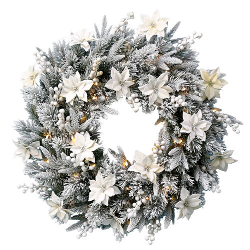 Frosted Colonial LED Wreath 61cm