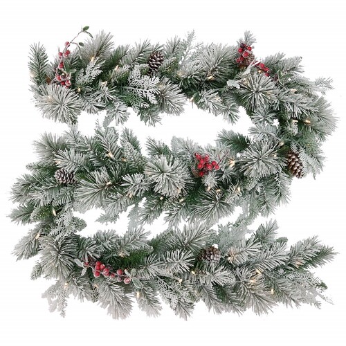Snowy Bedford Garland Pre-Lit 274cm