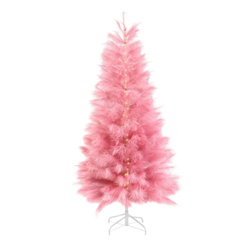 Faux Pampas Tree Pink Pre-Lit 180cm