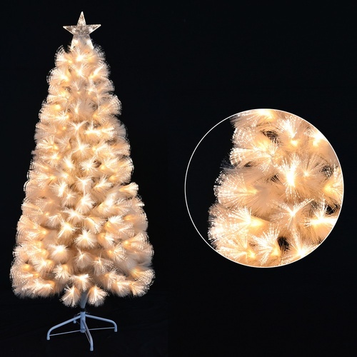 Pampas LED Fibre Optic Tree Cream 150cm