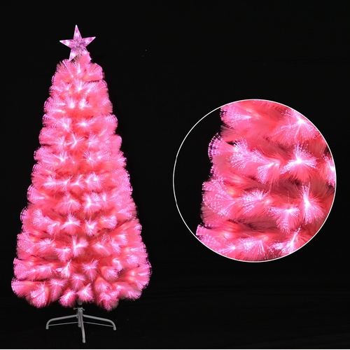 Pampas LED Fibre Optic Tree Pink 150cm