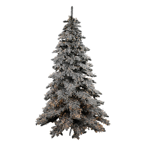 Flocked Snow Pine Pre-Lit Christmas Tree 215cm