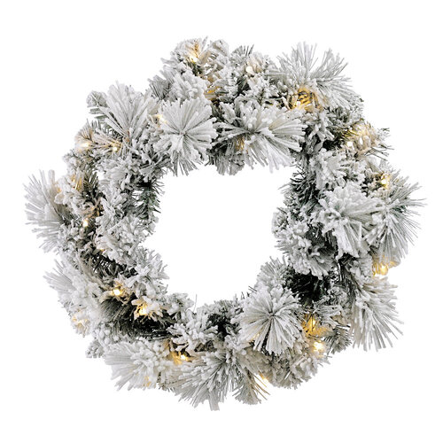 Snowy Montana LED Wreath 46cm